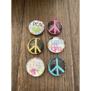 Peace & Love Glass Magnets Set‎ of 6